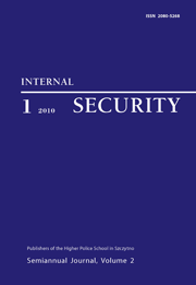 Title: Internal Security; Editor: Publishers of the Higher Police School in Szczytno